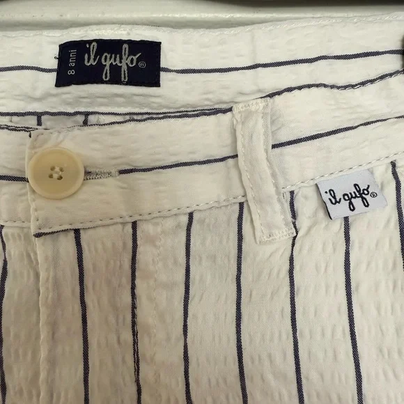 Il Gufo White and Black Striped Kids Pants - Picture 4 of 6